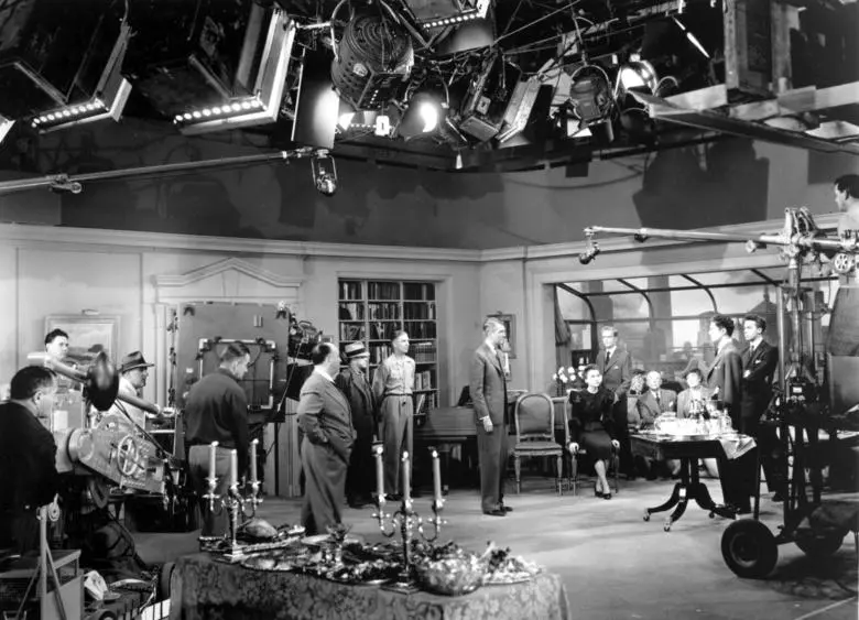 Set design and behind the scene from Rope (1948) by Alfred Hitchcock